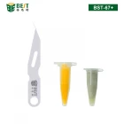 中国 BST-67 SLIVER糊状涂层刀片集0.01mm的LCD线维修水损害修复手机修复工具 制造商