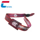 China Custom Printed Fabric RFID NFC Bracelet with Soft PVC Tag for Activities manufacturer