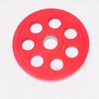 China Fitness 7 hole rubber barbell weightlifting plate manufacturer