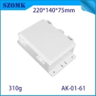 China IP66 AK-01-61  220*140*75mm ABS plastic power supply security monitoring waterproof box electronic instrument housing outdoor hinged flip cover rainproof outlet box manufacturer