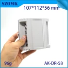 China SZOMK high quality ABS plastic box Din rail PLC enclosure electronic din rail enclosure AK-DR-58 manufacturer