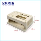 porcelana plastic din rail enclosure with  155*110*60mm plastic juntion distribution housing from szomk fabricante
