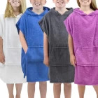 中国 Custom Surf Microfiber Hooded Poncho Beach Towels for Kids Hooded Towel for Teen Soft Flannel Changing Robe メーカー