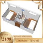 porcelana Dormitorio doble - Planos de casas pequeñas de techo plano prefabricados Casa contenedor prefabricada Proveedor moderno fabricante