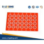 China Thin Film Silicon Solar Cells Pcb, 2layer rigid PCB with red soldermask and thin board thickness 0.15mm manufacturer