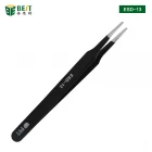 China BEST-ESD13 Stainless steel flat round tip tweezers for electronics repairing manufacturer