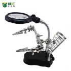 China BST-801 Helping Hand Clip Clamp LED Magnifying Glass Soldering Iron Stand Magnifier Welding Rework Repair Holder Tools manufacturer