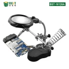 China BST-16126A Helping Third Hand Clip Clamp LED Magnifying Glass Soldering Iron Stand Magnifier Welding Rework Repair Holder Tools manufacturer