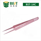 China High quality miscoelectronic repairing Anti-corrosion and anti-acid color tweezers BST-14C manufacturer