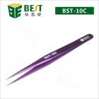 China Professional supplier Stainless steel Vetus ESD Straight  Curved &Pointed tweezer BST-10C manufacturer