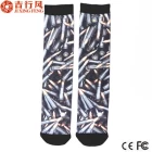 中国 流行款式的子弹图案印刷袜，袜子上可以印刷您的logo 制造商