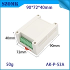 중국 120*100*48mm AK-P-53A DIN 레일 터미널 블록 정션 상자 128-5.08 터미널 9 비트 ABS 플라스틱 PCB 상자 제조업체