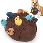 porcelana Juguete interactivo de goma del masticable del perro del juguete del perro del logotipo de la naturaleza del diseño del erizo del juguete de goma de encargo del perro fabricante