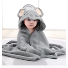 中国 Wholesale Flannel Animal Microfiber Kids Hooded Towel Baby Bath Towel Newborn Blanket メーカー