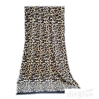 China cotton woven leopard beach towel with tassels manufacturer