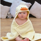China duckling shaped baby hooded towel manufacturer