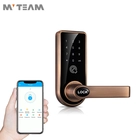 China Americano Padrão Bloqueio Da Porta Telefone Controlado Bluetooth APP SMS WiFi Segurança Eletrônica Keyless Digital Fechadura Da Porta Inteligente fabricante