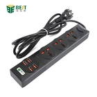 China BKL-01 EU standard socket 2 3 gang power outlet with European standard 4-way USB socket manufacturer