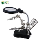 Cina BST-801 Clip per morsetto a mano d'aiuto LED Magnifying Glass Supporto per saldatore Magnifier Welding Rework Repair Holder Tools produttore