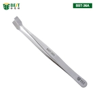 China Stainless steel tweezers flat tip tweezers factory BST-36A manufacturer
