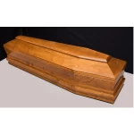 Chine Funérailles pour adultes en Chine Fabrication de cercueil de cercueil en bois de Paulownia de nouveau style européen Crémation avec finition en velours brillant et fournisseur de sculpture traditionnelle fabricant