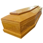 Trung Quốc Trung Quốc Sản xuất tang lễ dành cho người lớn bằng gỗ nguyên khối Hỏa táng quan tài theo phong cách châu Âu mới với lớp hoàn thiện bằng nhung có độ bóng cao và nhà cung cấp chạm khắc truyền thống nhà chế tạo