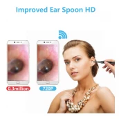 China Segurança sem fio 5.5mm orelha colher endoscopia seleção ferramenta de ouvido médico de limpeza Wi-fi integrado otoscópio fabricante