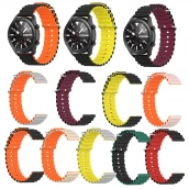China CBWT31 Wholesale 20mm 22mm Double Colour Official Ocean Silicone Watch Band Strap manufacturer