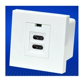 China Dual USB Typ C USB Lademodule 45 * 45 mm für 80 Typ European Panel Panel Sockel USB Lademodul 5V 2.1A Hersteller