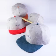 5 لوحات auncrown التصحيح من جلد الغزال حافة القبعات snapback المسطحة