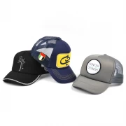 create your own trucker baseball mesh hat with patch logo