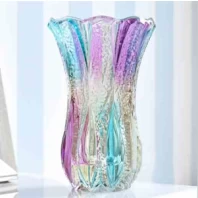 Çin 31cm uzunluğunda renkli ev süsle cam vazo toptan üretici firma