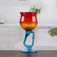 China Gekleurde goblet kandelaar wijn glazen vorm kaars houder groothandel fabrikant