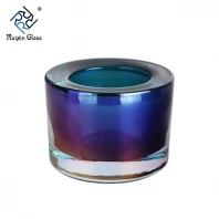 China Colorful glass candle holder electroplated candlestick wholesale manufacturer