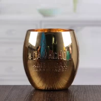 China Golden egg shape glass candle holder decorative candlestick wholesale manufacturer