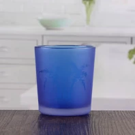 Çin El yapımı cam mumluk mavi küçük mumluk ucuz şamdan tedarikçisi üretici firma