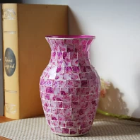 porcelana Venta al por mayor determinada del vaso de cristal del mosaico del nuevo estilo fabricante