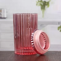 중국 뚜껑을 가진 분홍색 꾸미는 candle jars 벽 장식 촛대 제조업체