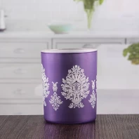 中国 紫の奉納キャンドルホルダーバルクガラスキャンドルコンテナメーカー メーカー