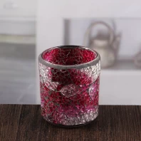 China Suporte de vela de vidro vermelho pequenos suportes de candelabros suportes de vela de mosaico atacado fabricante