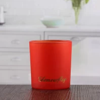 China Red glass votive candle holders customizable own logo manufacturer