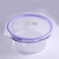 Cina Ciotola di vetro di vetro rotonda di vetro della ciotola di pyrex all'ingrosso con il coperchio produttore