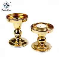 China luxury dining table decoration metal pillar candle holder manufacturer