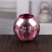 China Ei geformte Fuchsia Glas Kerze Halter Massen kleine Votive Halter Großhandel Hersteller