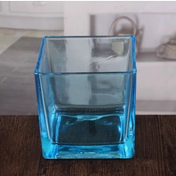 Cina Grandi portacandele in vetro quadrato portacandele votive blu navy all'ingrosso produttore