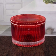 China Rote große runde Kerzenhalter Glas Kerze Basis Hersteller Hersteller