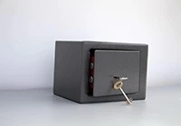 Cassetta di sicurezza per ufficio in casa con serratura a chiave di dimensioni ridotte: perfetta per la sicurezza della casa e dell'ufficio