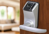 Innovadora cerradura de puerta biométrica con contraseña y huella dactilar con mecanismo patentado