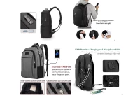 Omuz çantaları ve bavul çantası için sırt çantası harici USB C Tipi arayüz kablosu