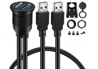 Car Mount Flush USB-kabel, waterdichte verlenging voor auto, vrachtwagen, boot, motorfiets, dashboardpaneel
